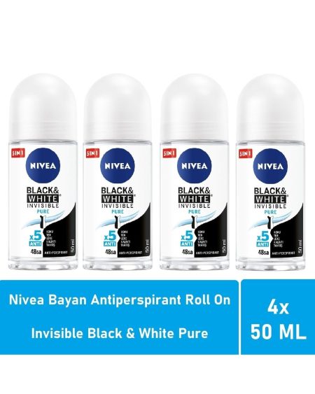 Roll On Invisible Black White Pure 50 ml - 4'lü Avantaj Paketi