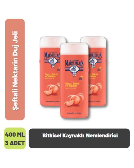 Şeftali Nektarin Duş Jeli Bitkisel Kaynaklı Nemlendirici 400 Ml 3 Adet