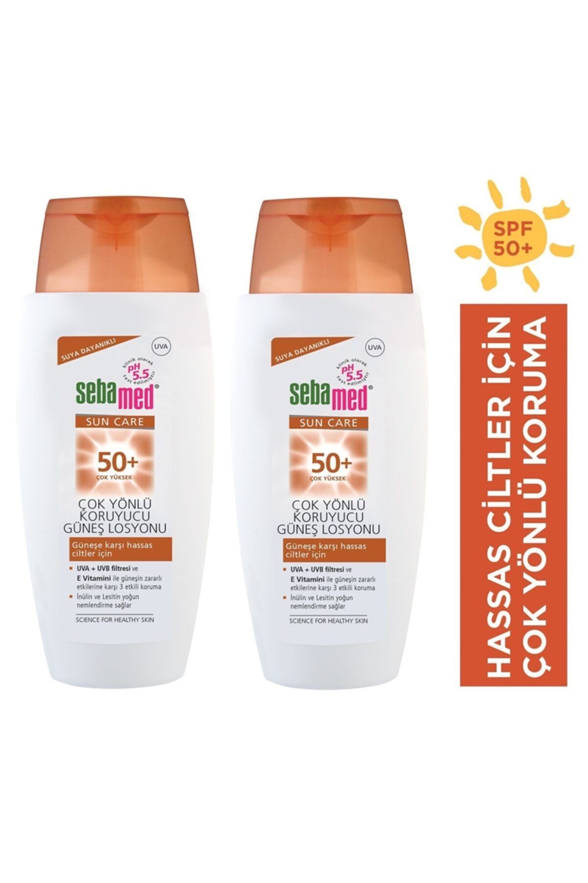 Sun Care 50+ Güneş Losyonu 150 ml X 2 Adet