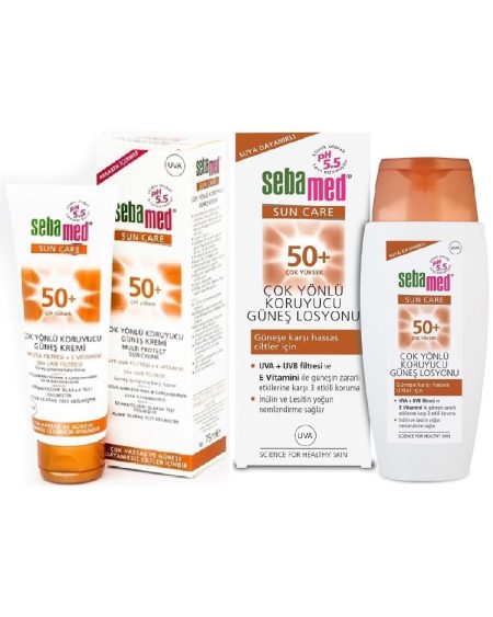Sun Care Çok Yönlü Koruyucu Güneş Kremi Avantaj Pk (75ML SPF 50+ Faktör + 150ML 50+ Faktör)