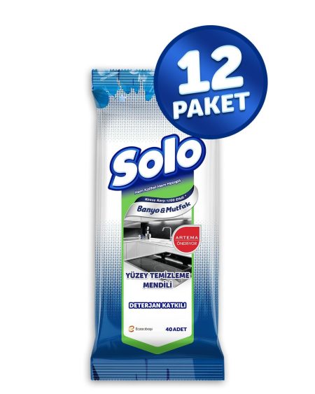 Yüzey Temizleyici Islak Mendil 12'li Mutfak-banyo