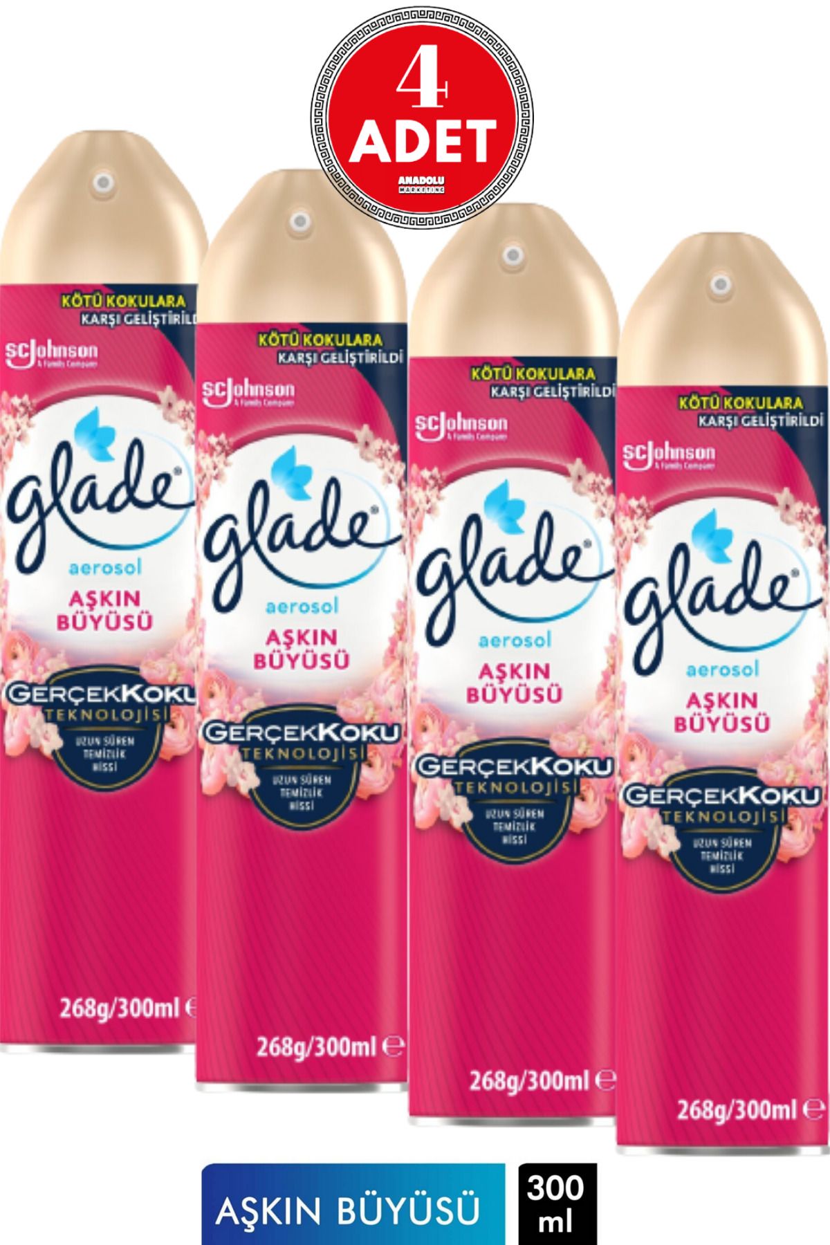 Aerosol Oda Kokusu Aşkın Büyüsü 300 ml 4 Adet