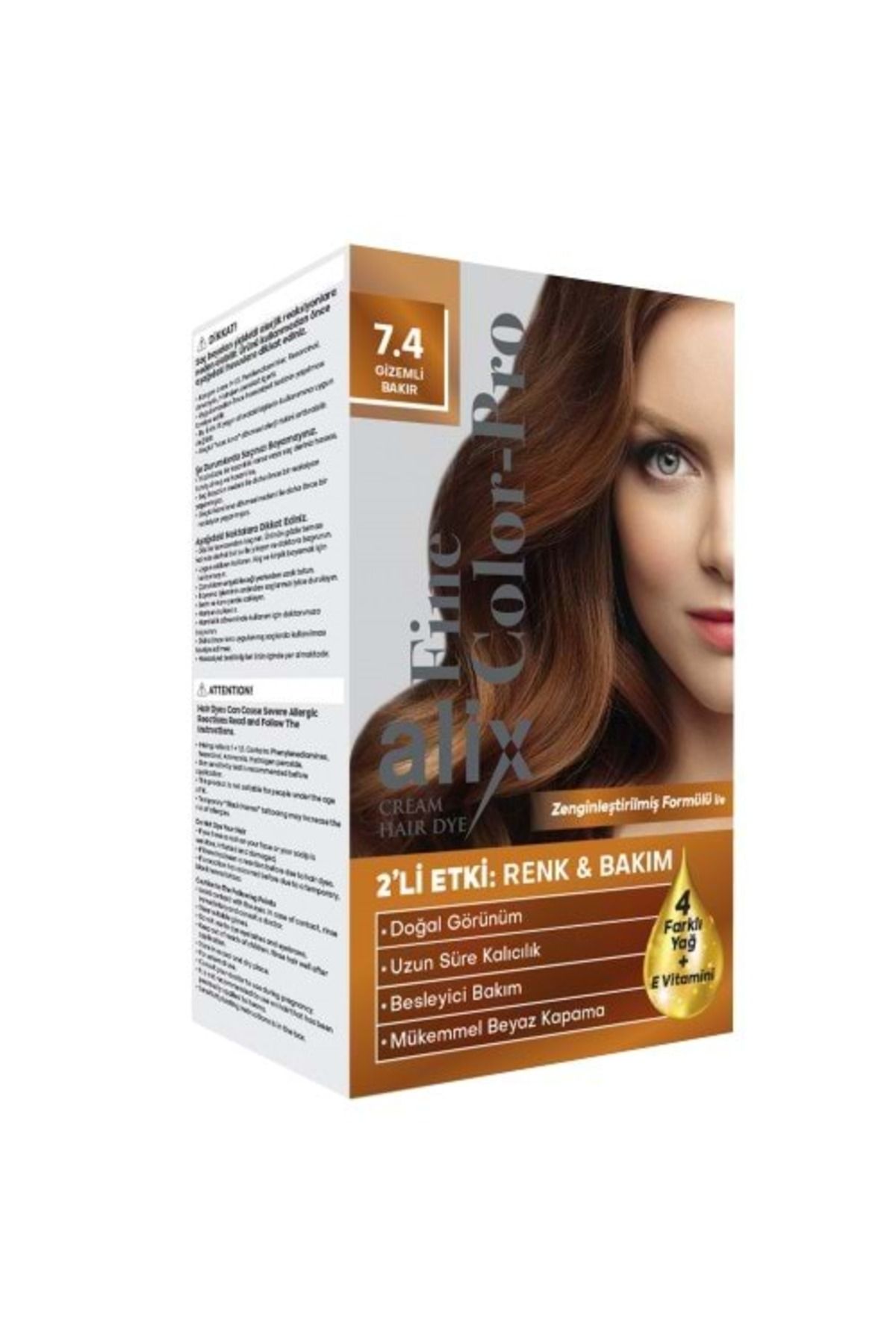 ( BTD ) Alix 50ML Kit Saç Boyası 7.4 GizeMLi Bakır ( TEKLİDİR )
