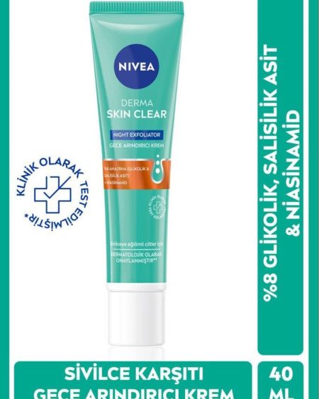 Derma Skin Clear Exfoliator Night Cleansing Cream 40ml, Anti-acne.HIDDEN GG230