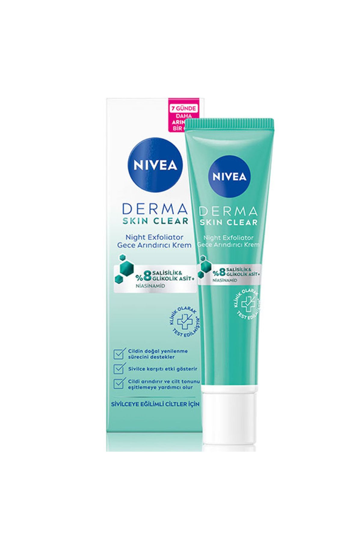 Derma Skin Clear Night Exfoliator Gece Arındırıcı Krem 40 ml