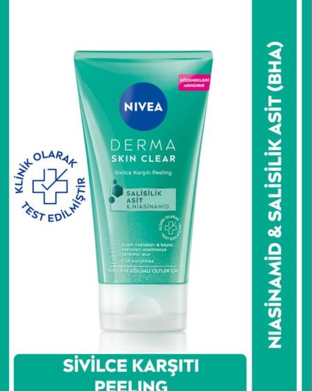 Derma Skin Clear Sivilce Karşıtı Yüz Temizleyici Peeling 150ml, Salisilik Asit,Niasinamid,Deniz Tuzu