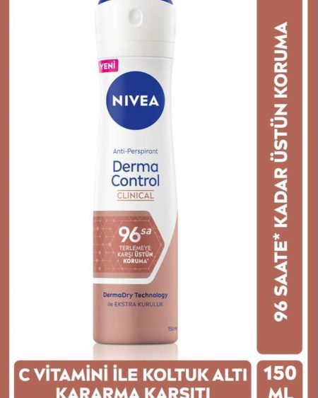 Kadın Sprey Deodorant Derma Control Clinical 150ml, C Vitamini Ile Koltuk Altı Kararma Karşıtı