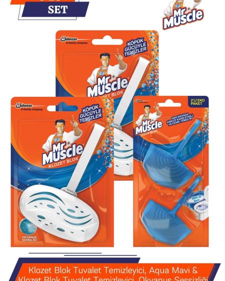 Klozet Blok Tuvalet Temizleyici, Aqua Mavi & Klozet Blok Tuvalet Temizleyici, Okyanus Sessizliği