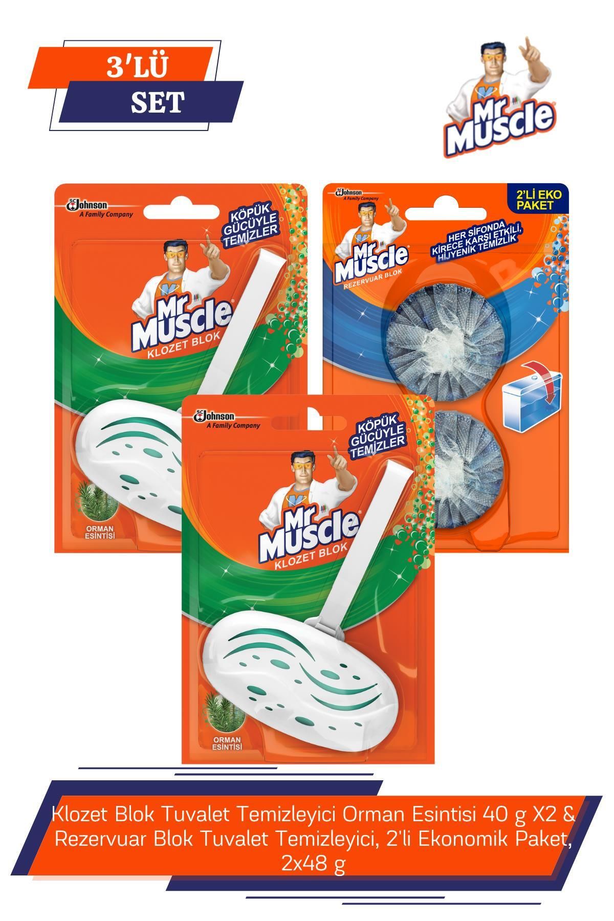 Klozet Blok Tuvalet Temizleyici Orman Esintisi 40 g X2 & Rezervuar Blok Tuvalet Temizleyici