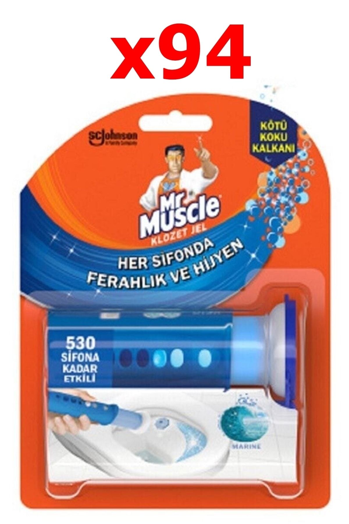 Klozet Jel Blok Tuvalet Temizleyici Marine 36g 94 Adet 530 Sifona Kadar Etkili Kötü Koku Kalkanı