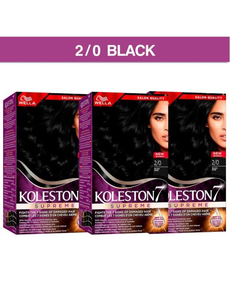 Koleston Supreme Saç Boyası 2/0 Siyah 3'lü Paket