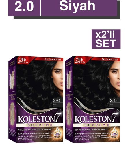 Koleston Supreme Saç Boyası 2/0 Siyah X2' Li Set