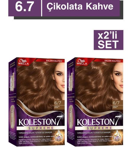 Koleston Supreme Saç Boyası 6/7 Çikolata Kahve X2'li Set