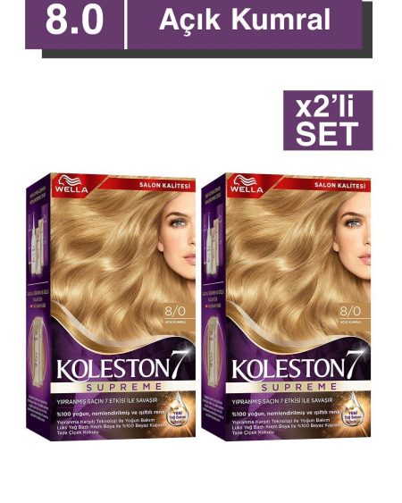 Koleston Supreme Saç Boyası 8/0 Açık Kumral X2'li Set