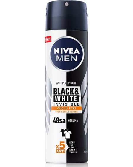 Men Black & White Invisible Güçlü Etki Erkek Deodorant Sprey 150 ml