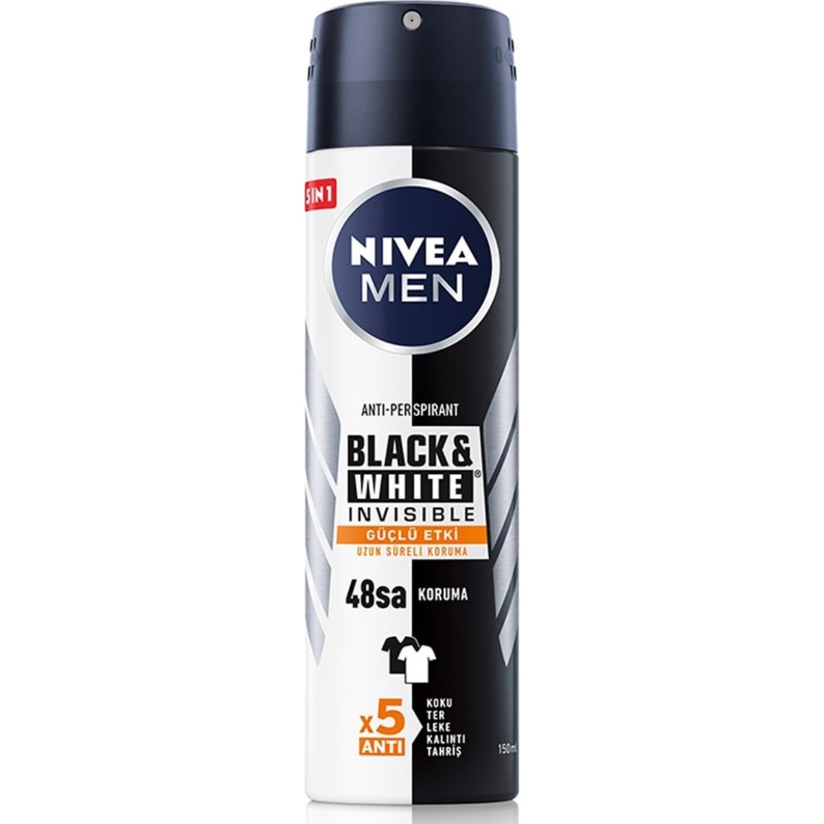 Men Black & White Invisible Güçlü Etki Erkek Deodorant Sprey 150 ml