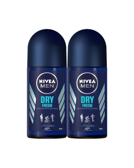 Men Erkek Deodorant Roll-On Dry Fresh 50 ml x 2 Adet, 72 Saat Anti-perspirant Koruma Koruma