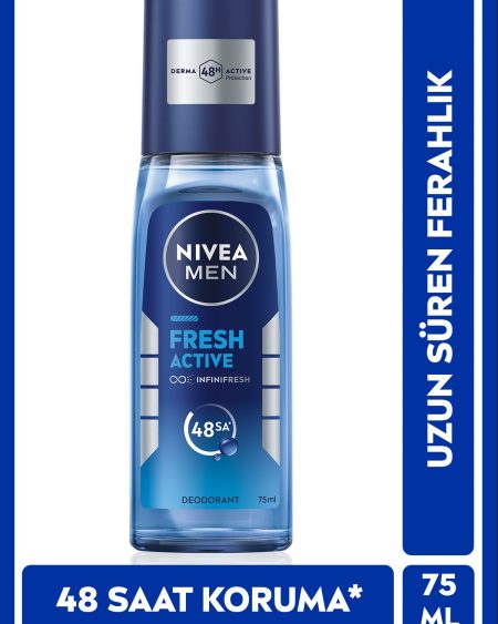 MEN Erkek Pump Sprey Deodorant Fresh Active 75ml, Ter Ve Ter Kokusuna Karşı 48 Saat Koruma