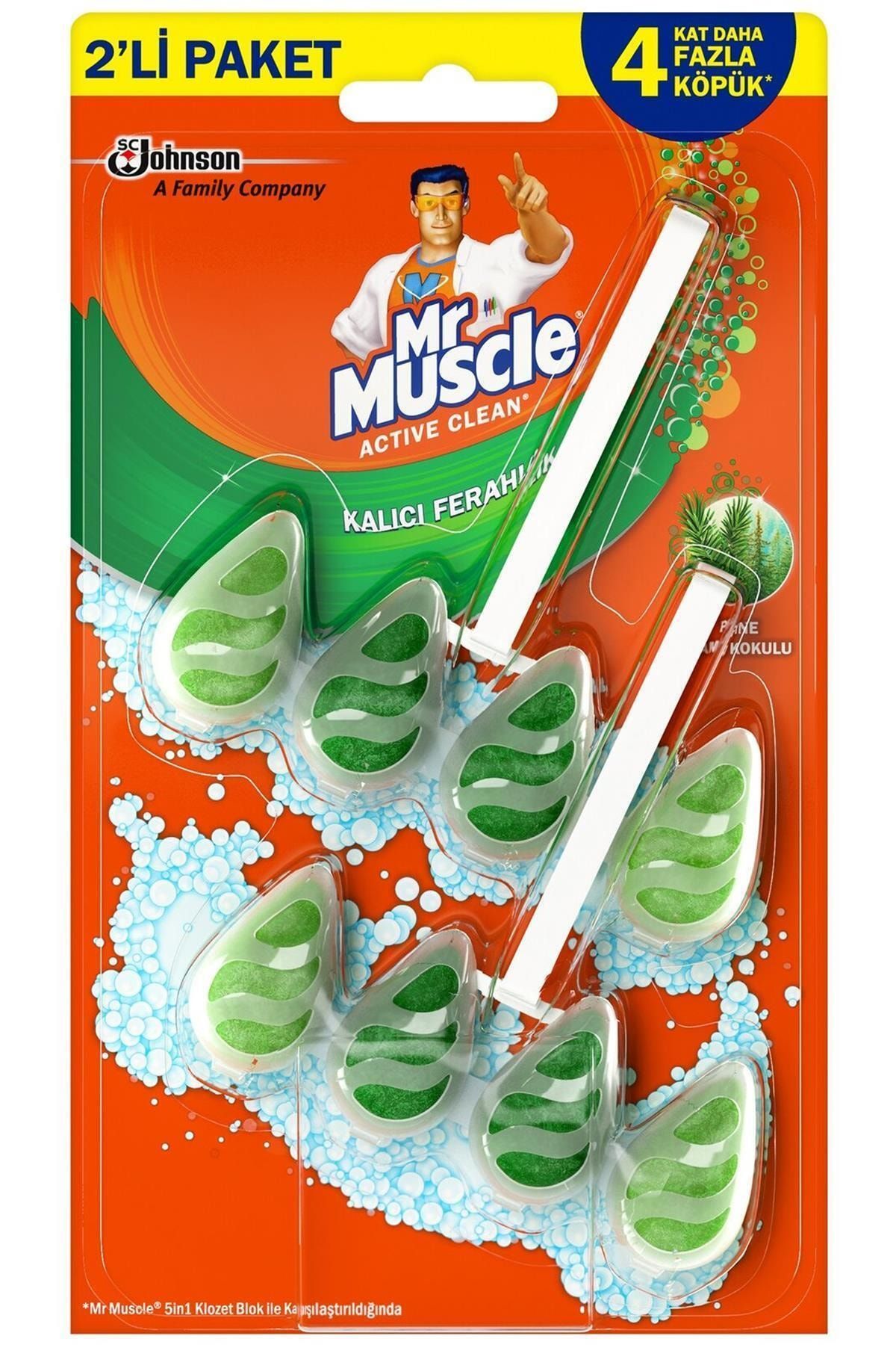 Mr Muscle Active Clean Klozet Blok Çam Kokulu 2'li 77.2g