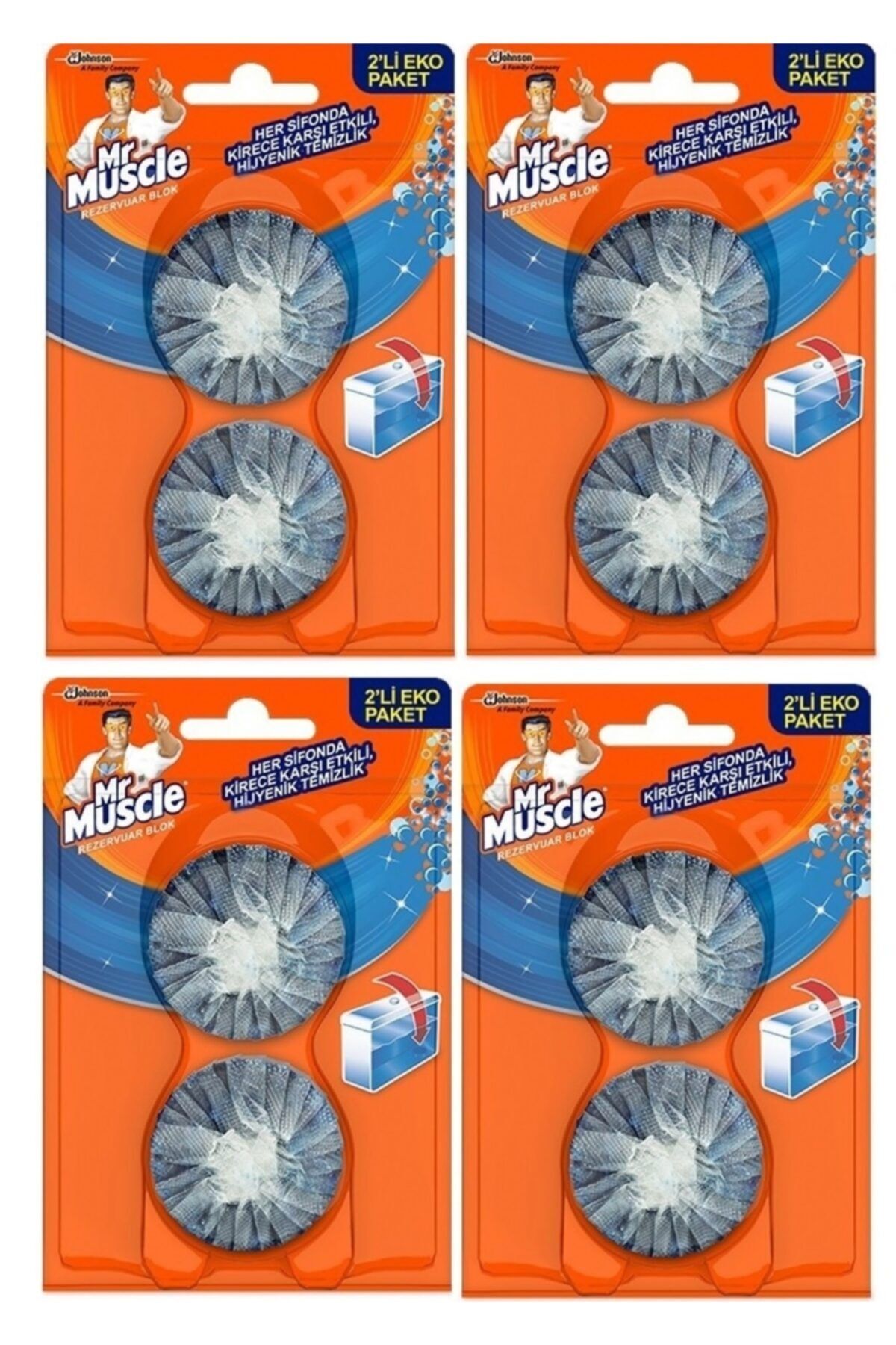Mr Muscle Rezervuar Blok Tuvalet Temizleyici 4'lü