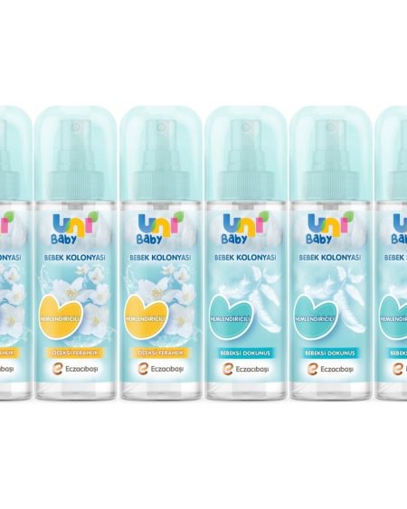 Uni Baby Bebek Kolonyası 150ML Karma Set Nemlendiricili (Bebeksi Dokunu/çiçeksi Ferahlık) (6 Lı Set)
