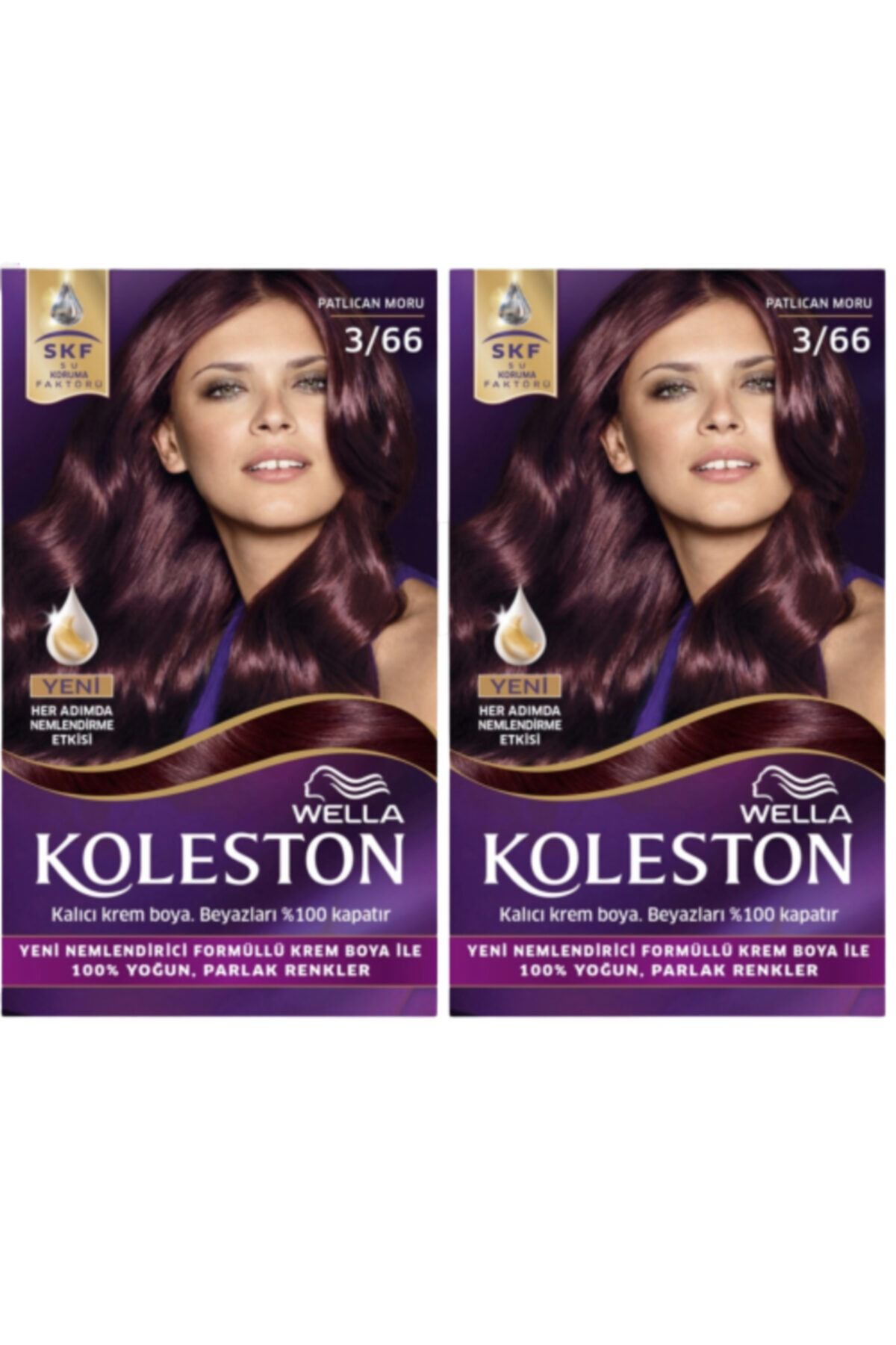 3/66 Kit Patlıcan Moru Saç Boyası 2’li