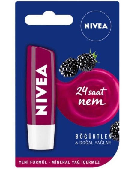 Böğürtlen Dudak Bakım Kremi 4,8gr,24 Saat Nem,hafif Bordo Işıltı,doğal Yağlar Ile Dudak Bakımı