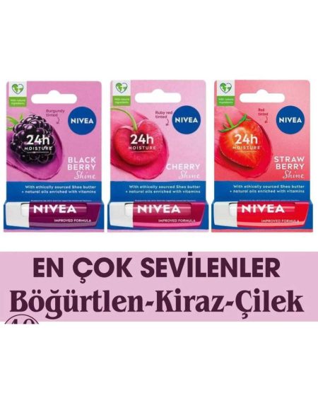 Böğürtlen Kiraz Çilek Dudak Bakım Kremi 4.8g X 3