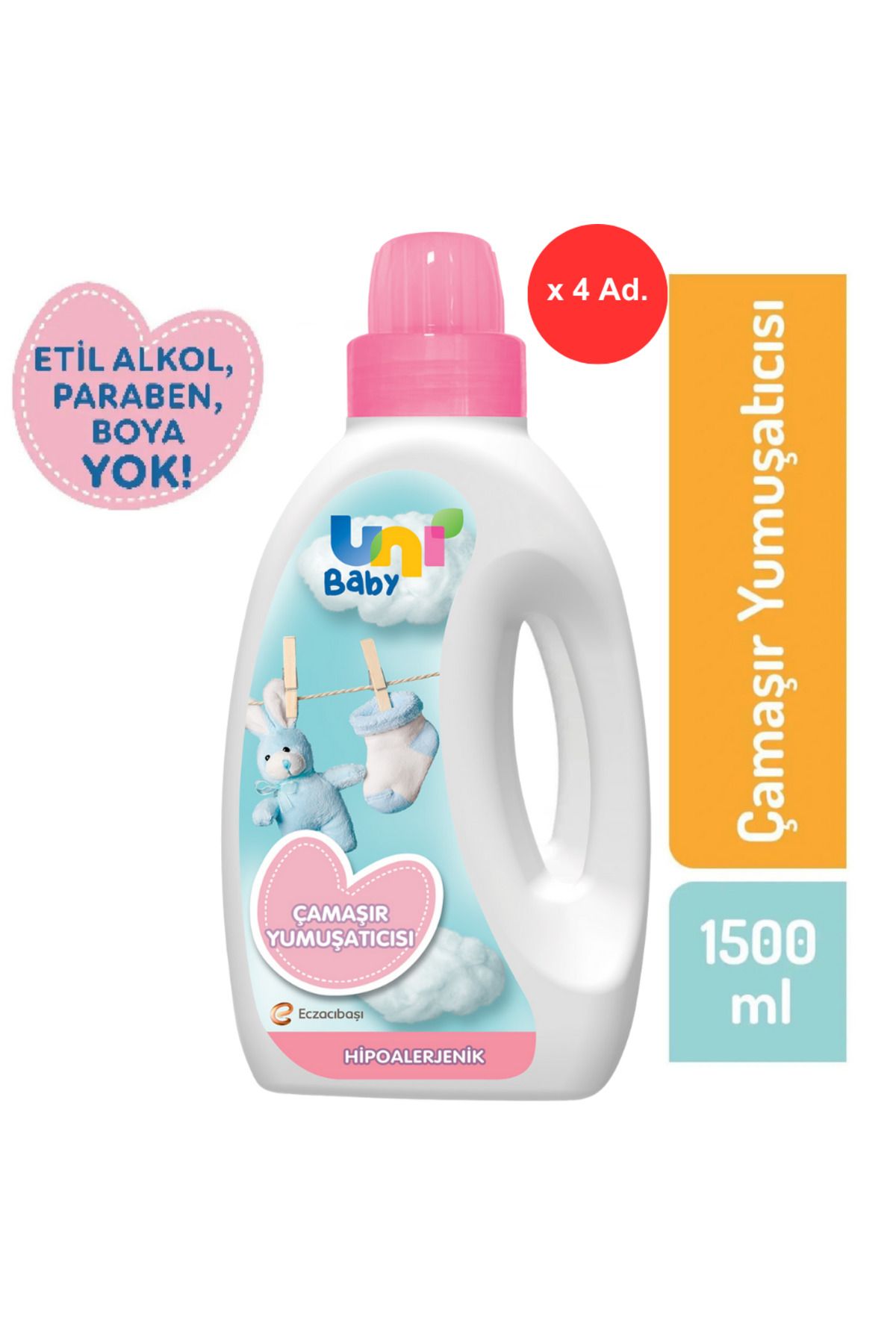 Çamaşır Yumuşatıcı, Hipoalerjenik, 4 Adet x 1500 ml.