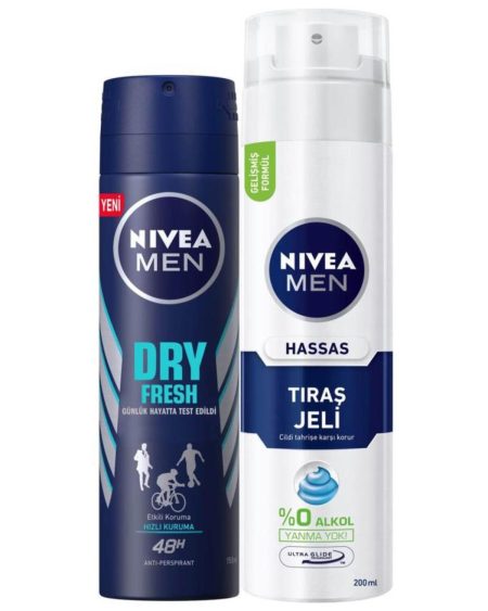 Dry Fresh Erkek Deosprey 150ml Tıraş Jeli Hassas Ciltler Için 200 ml