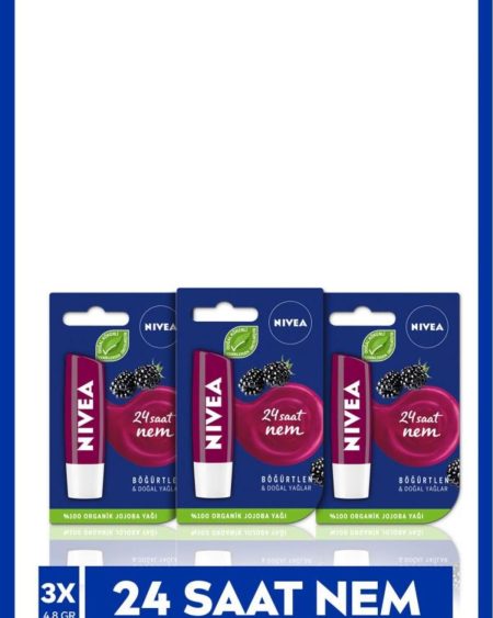 Dudak Bakım Kremi Böğürtlen X3 Adet,doğal Yağlar Ile 24 Saat Nem