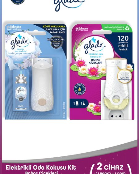 Elektrikli Oda Kokusu Kit Bahar Çiçekleri + Banyo Hava Tazeleyici& Yedek Temiz Çarşaf Ferahlığı 10ml