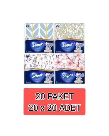 Extra Peçete 20 Paket Farklı Desenlerde Her Paket 20 Li(STOK DURUMUNA GÖRE DESENLER GÖNDERİLECEKTİR)
