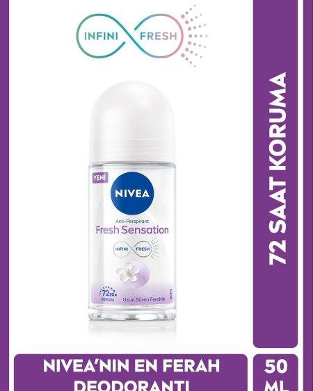 Kadın Roll-on Deodorant Fresh Sensation 50ml, Ter Kokusuna Karşı 72 Saat Koruma, Ferahlık