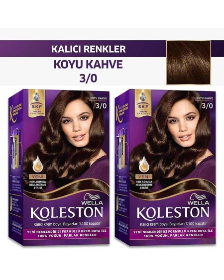 Koleston Kit Saç Boyası 3/0 Koyu Kahve X 2 Adet