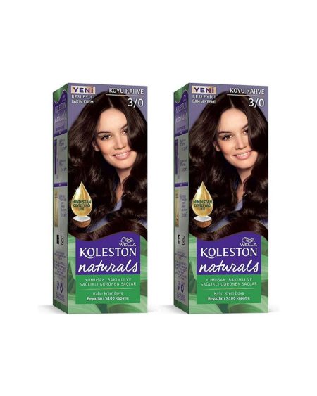 Koleston Naturals Saç Boyası 3/0 Koyu Kahve 2 Adet