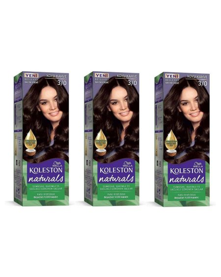 Koleston Naturals Saç Boyası 3/0 Koyu Kahve 3 Adet