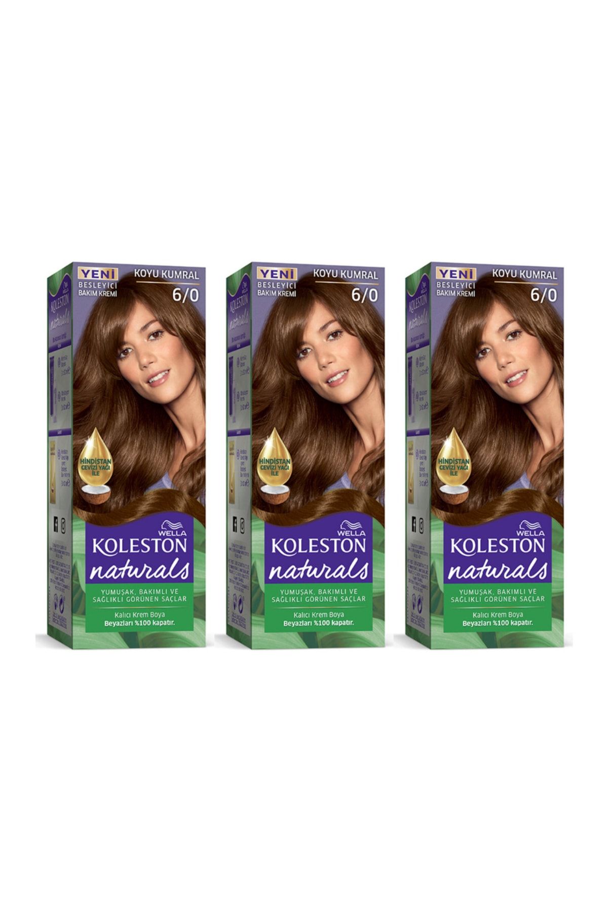 Koleston Naturals Saç Boyası 6/0 Koyu Kumral 3 Adet
