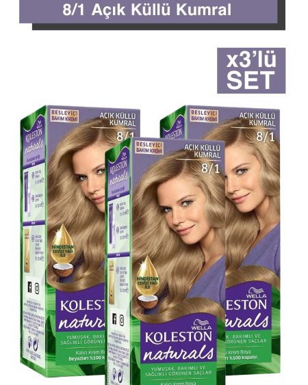 Koleston Naturals Saç Boyası Açık Küllü Kumral 8/1 X3'lü Set