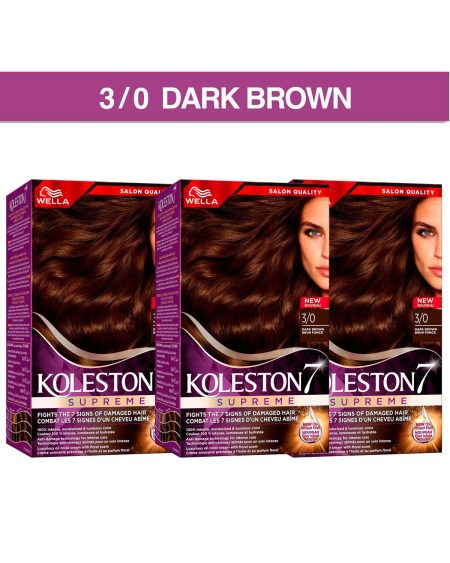 Koleston Supreme Saç Boyası 3/0 Koyu Kahverengi 3'lü Paket
