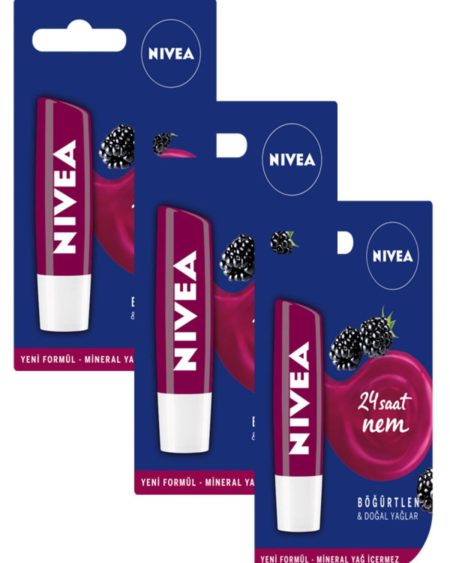 Lip Dudak Bakım Kremi Böğürtlen 3lü Set