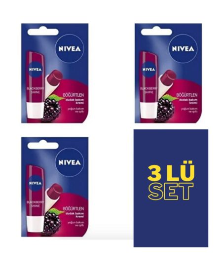 Lıp Dudak Kremi Böğürtlen 3'lü Set