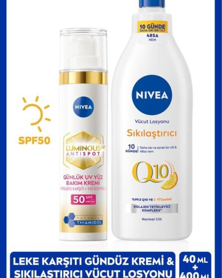 Luminous630 Thiamidol Etkili Leke Karşıtı Gündüz Kremi 40ml ve Q10 Sıkılaştırıcı Vücut Losyonu 400ml