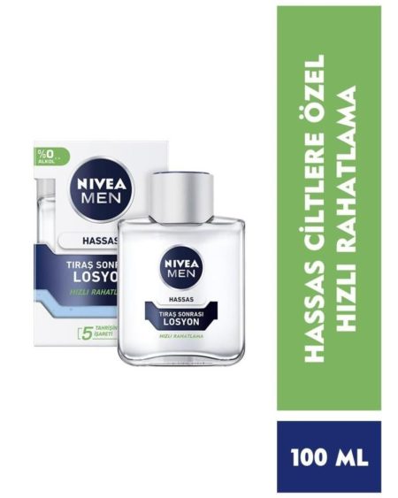 Men Erkek Hassas Tıraş Sonrası Losyon 100ml, Anında Rahatlama, Yatıştırıcı, Tazelenmiş Cilt Hissi