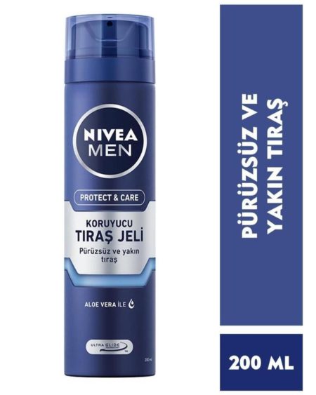 MEN Erkek Protect & Care Koruyucu Tıraş Jeli 200ml, Aloe Vera, Sakal Yumuşatıcı, Ferahlatıcı