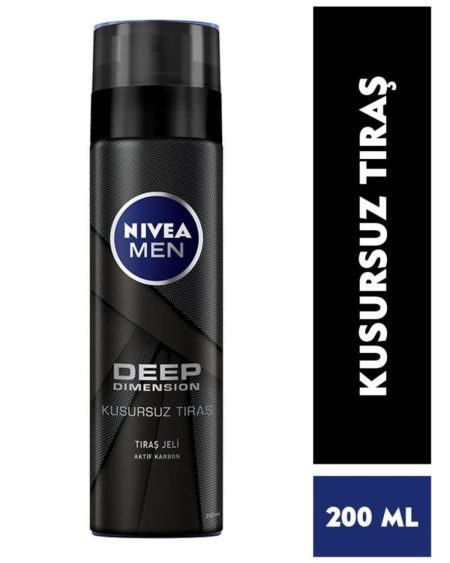 Men Erkek Tıraş Jeli Deep Dimension 200ml, Kusursuz Tıraş, Aktif Karbon, Kaygan Tıraş Deneyimi