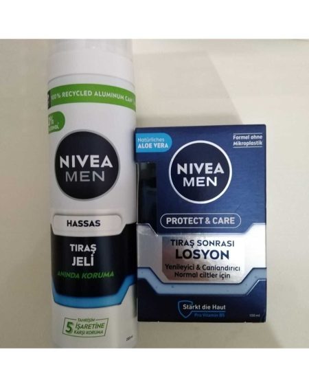 Men Hassas Traş jeli & Nivea Men Protect Care Traş Sonrası Losyon