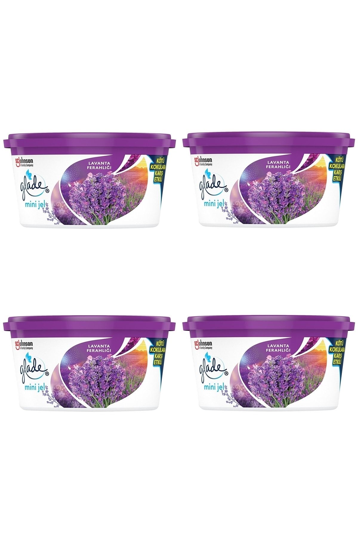 Mini Jel Lavanta Ferahlığı 70g 4 Adet Kapalı Alanlarda Kötü Kokulara Karşı Etkili