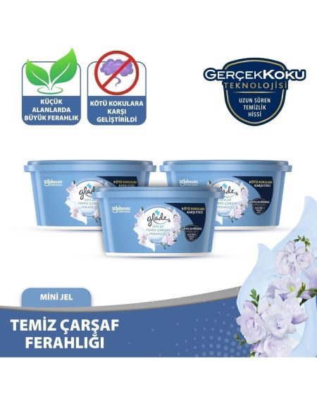 Mini Jel Oda Kokusu Temiz Çarşaf Ferahlığı 3 'lü Set