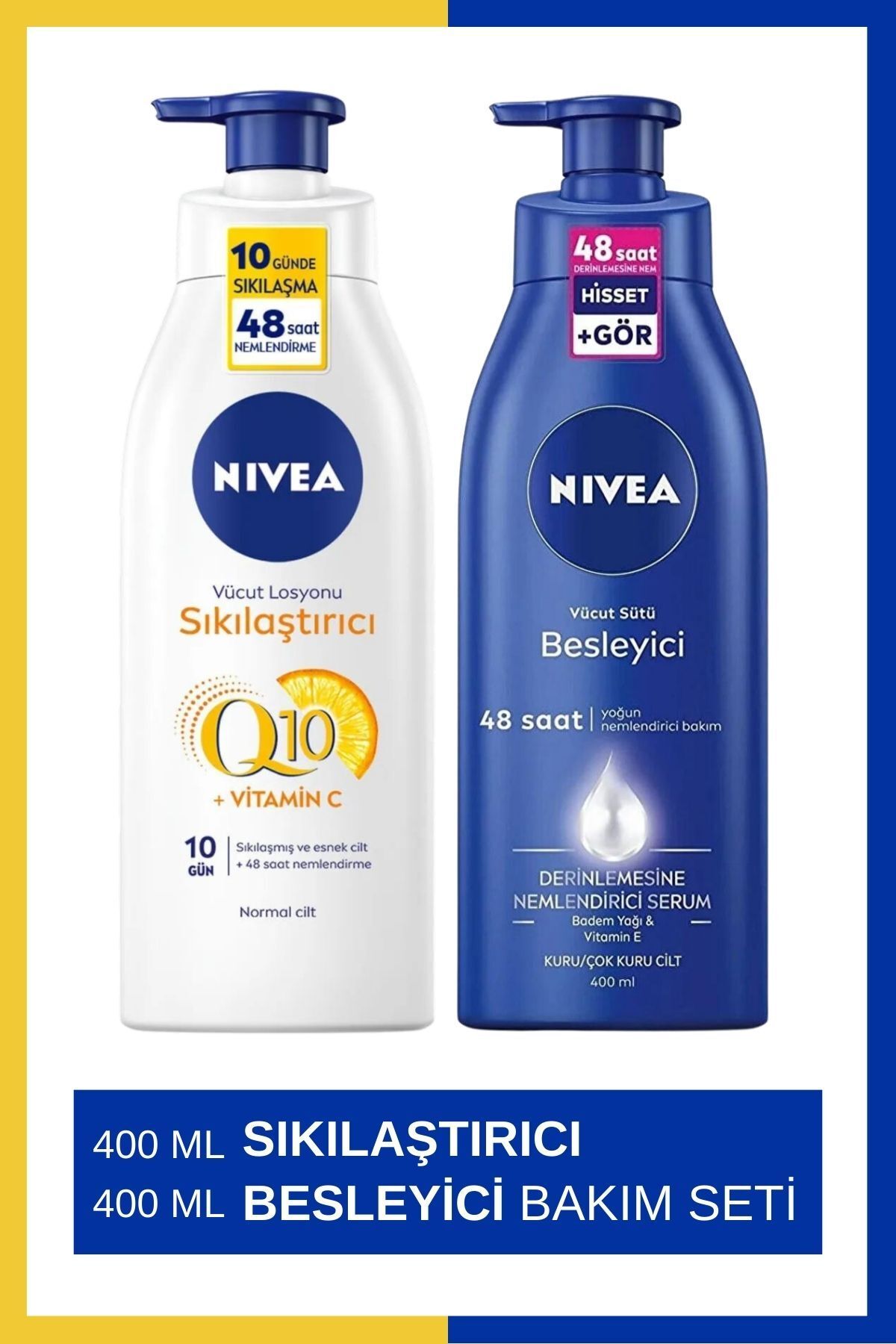 Q10 Sıkılaştırıcı Vücut Losyonu 400ml & Vücut Sütü Besleyici 400ml